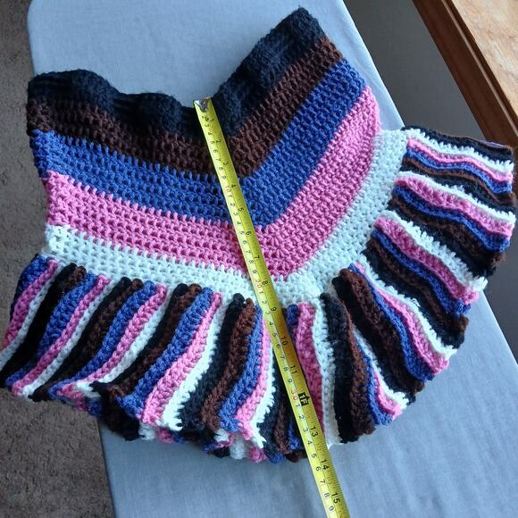 Transgender Pride Trumpet Crochet Skirt XS Sm M pink blue black white brown - Picture 5 of 5